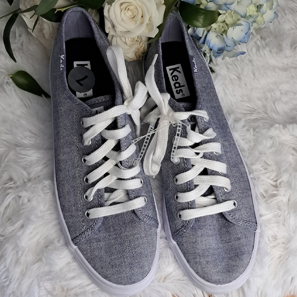 Keds Denim Blue Sneakers with White Laces